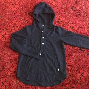 Burton navy hooded pullover flannel